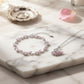 Pink Crystal Swan Pendant & Bracelet Set