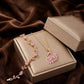 Pink Crystal Swan Pendant & Bracelet Set